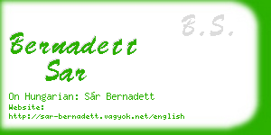 bernadett sar business card